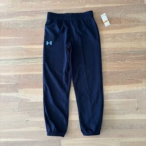 Boys blue under armour logo jogger sweatpants size small nwt